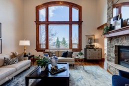 Real estate photography of a living room in Salt Lake City